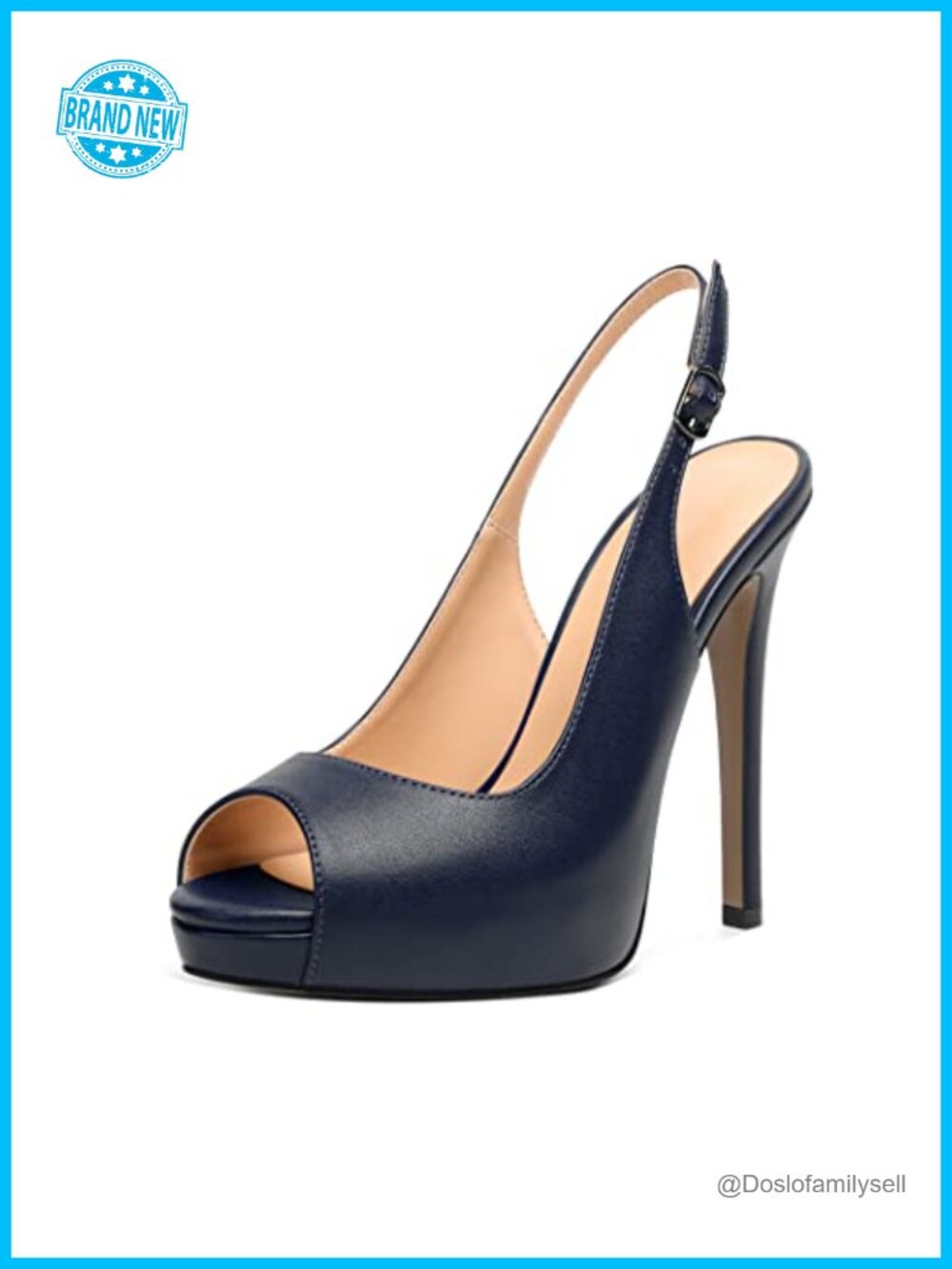 Peep Toe Platform Slingback Heels Nubuck Leather 5 Inch Stiletto